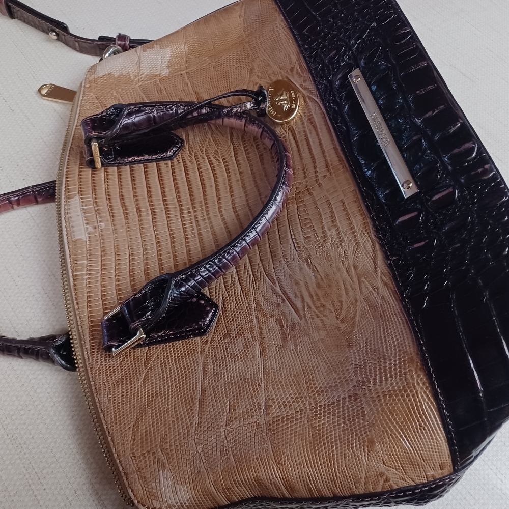Brahmin Tan Crossbody Gator Bag Purse - Picture 9 of 13